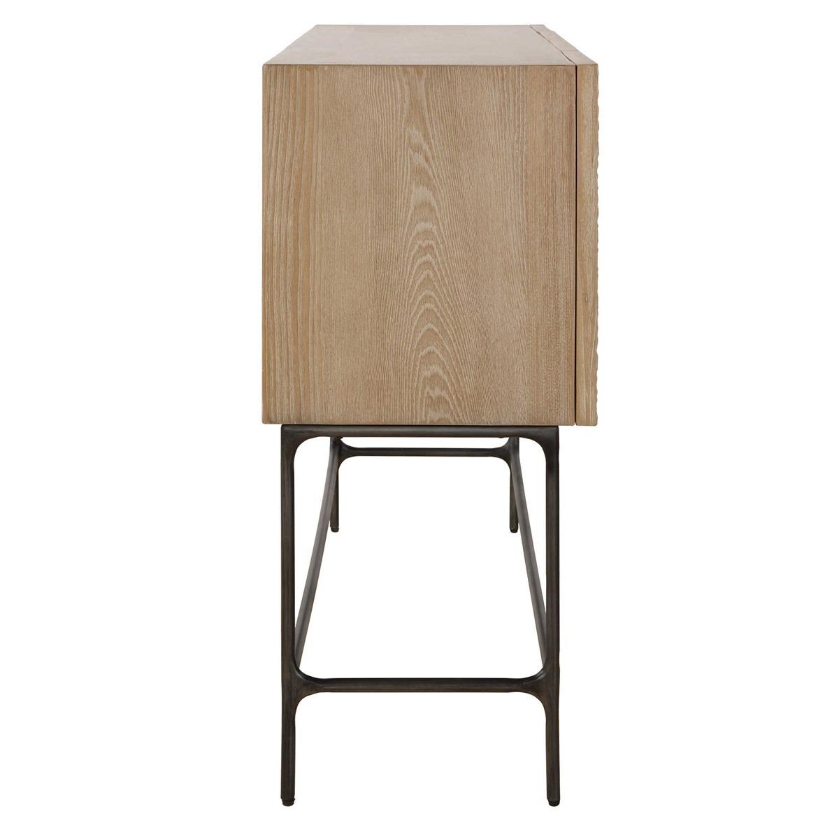 Lunar 4 Door Elm Wood Cabinet