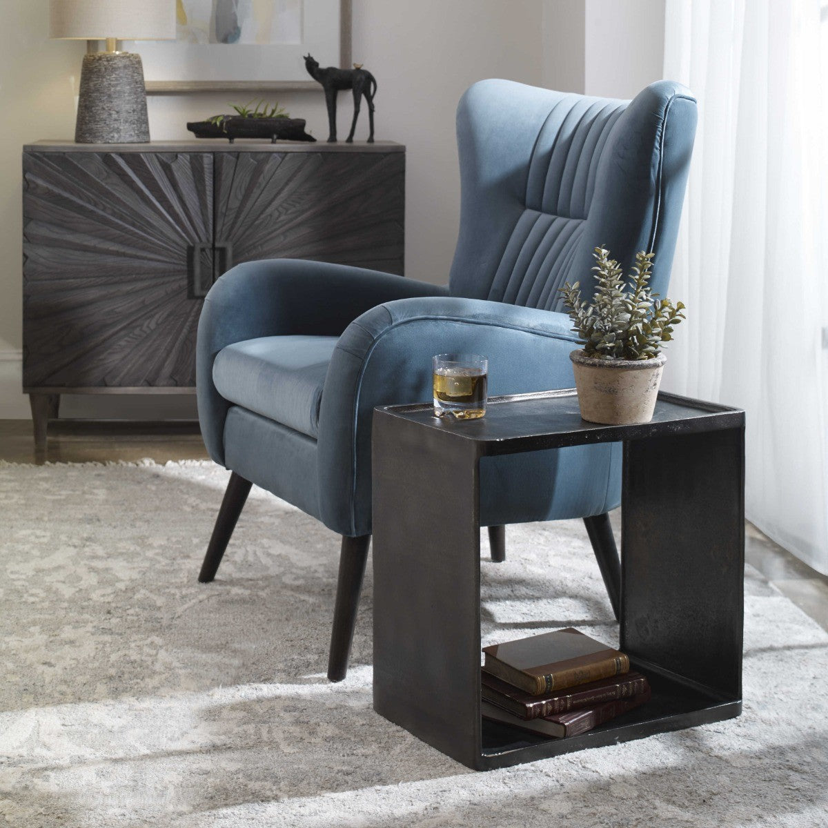 Derwent Side Table – Dark Antique Nickel