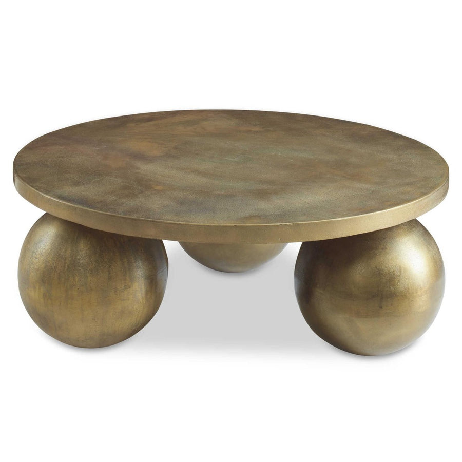 Triplet Antique Brass Coffee Table