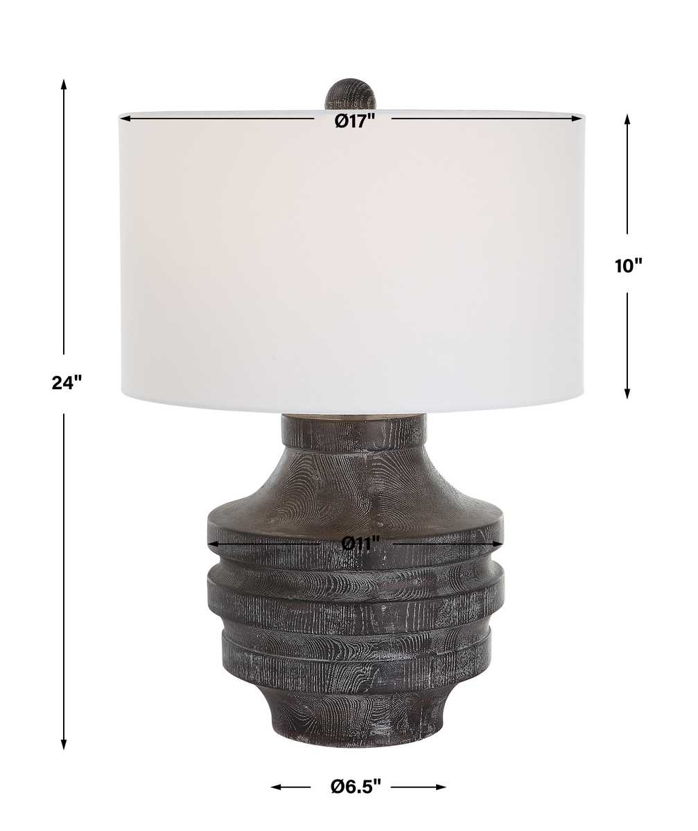 Timber Carved Wood Table Lamp