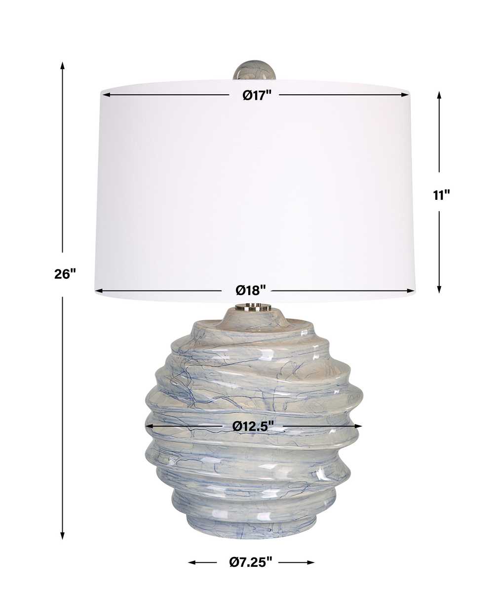 Waves Blue and White Accent Lamp