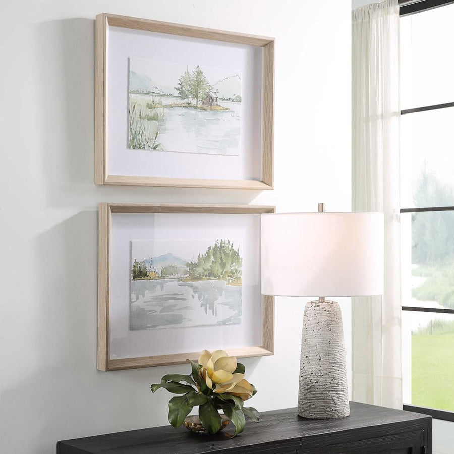 Serene Lake Framed Prints – Set of 2