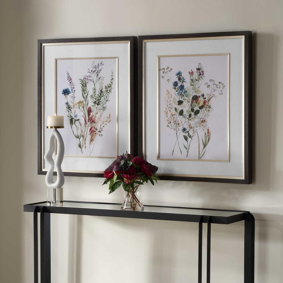 Delicate Flowers Framed Prints – Set of 2