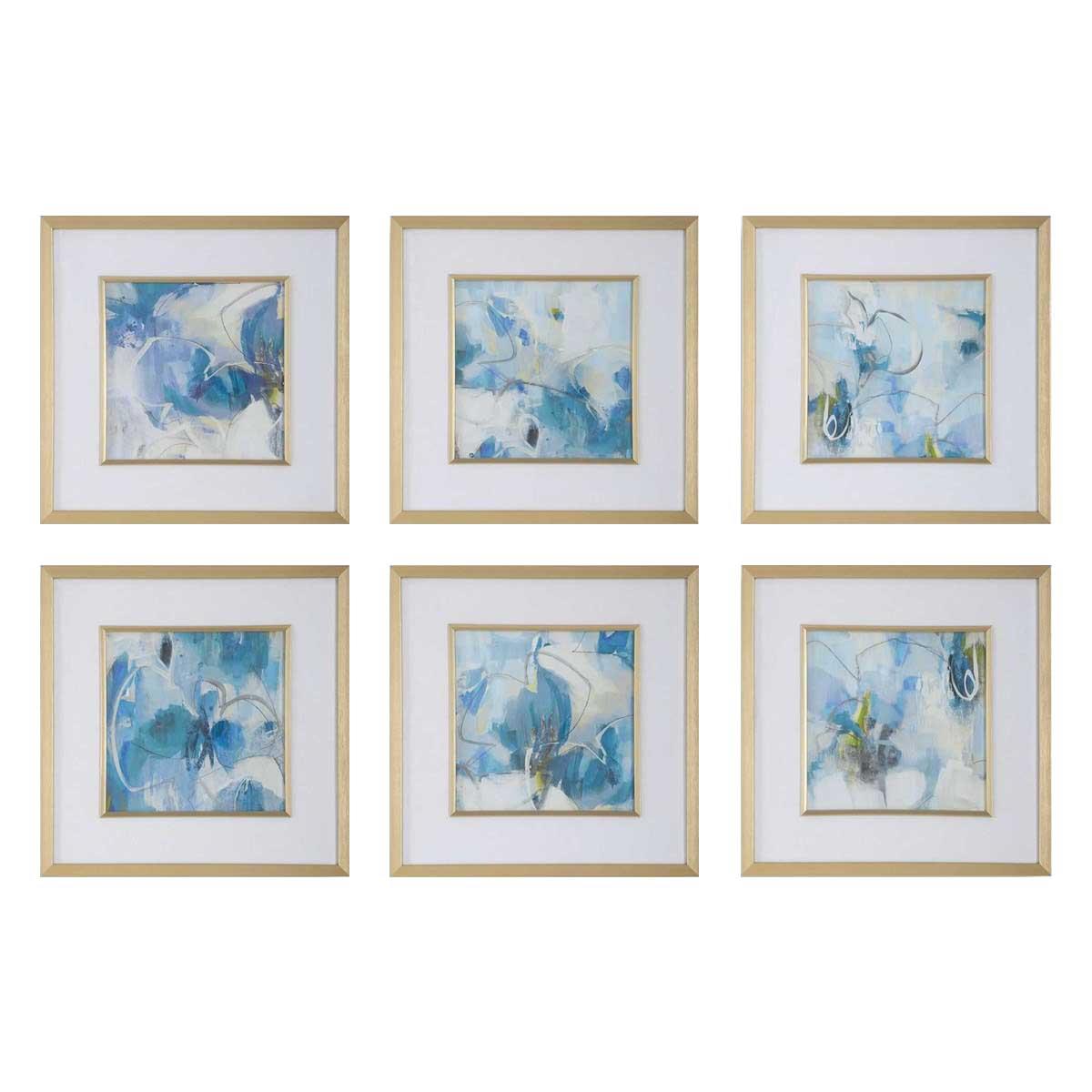 Fresh Start Blue Abstract Prints – Set of 6