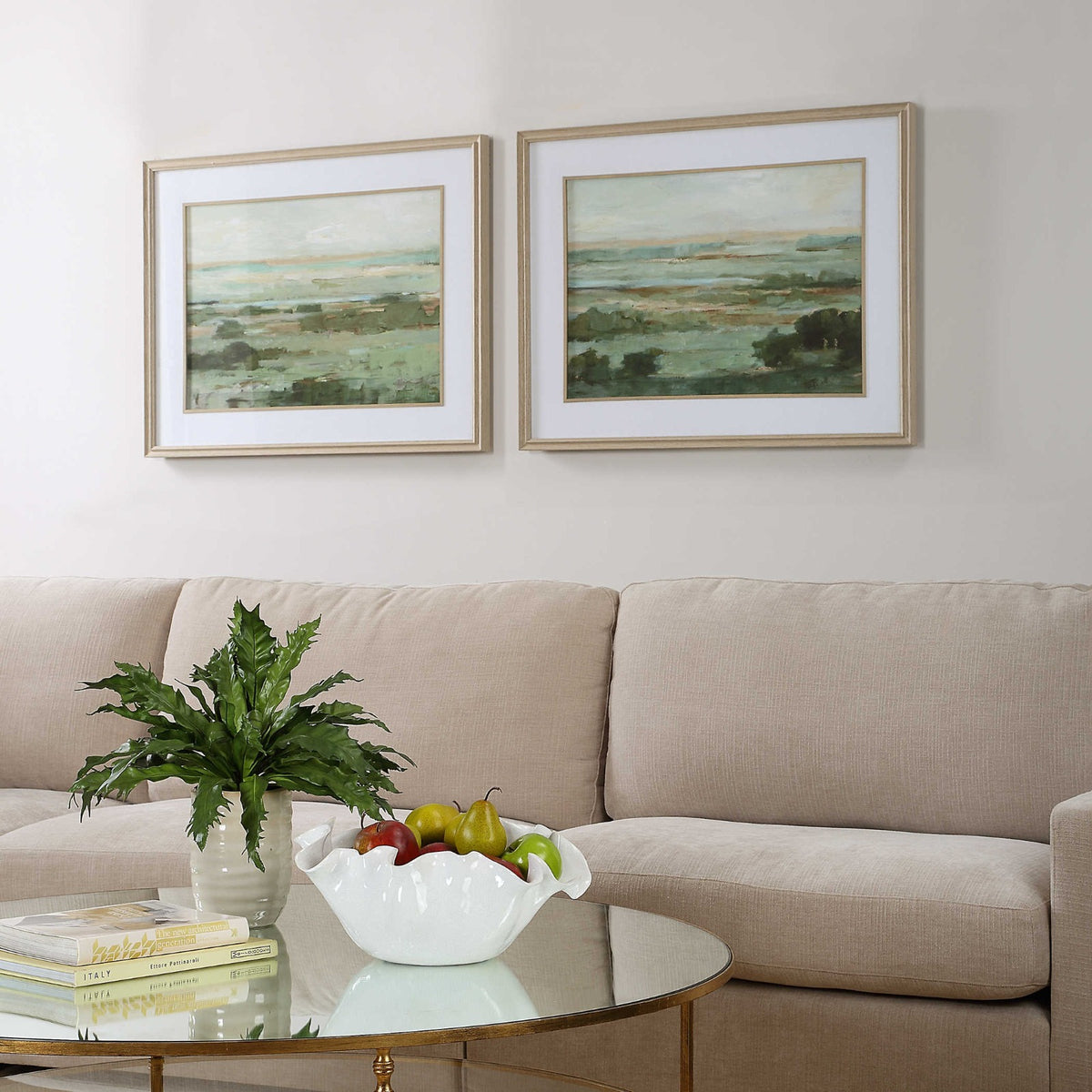 Warm Valley Framed Prints – Set of 2