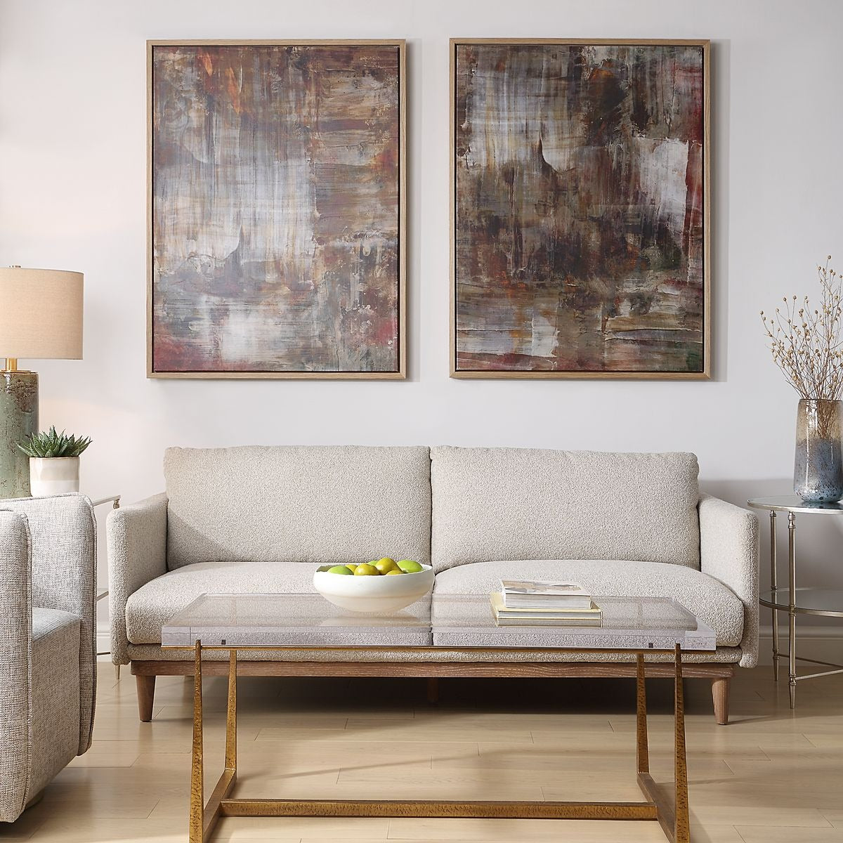 Molten Patina Framed Canvases – Set of 2
