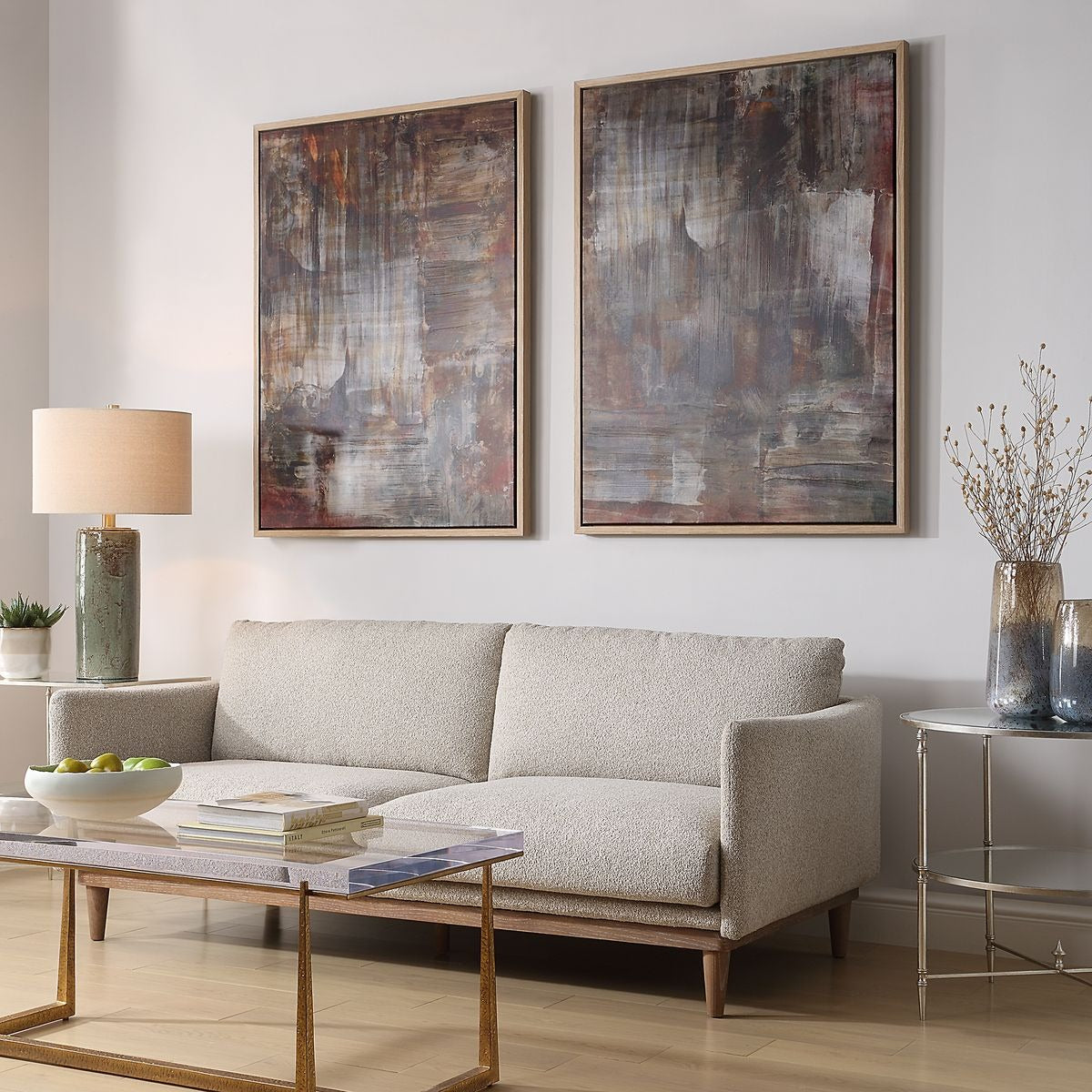 Molten Patina Framed Canvases – Set of 2
