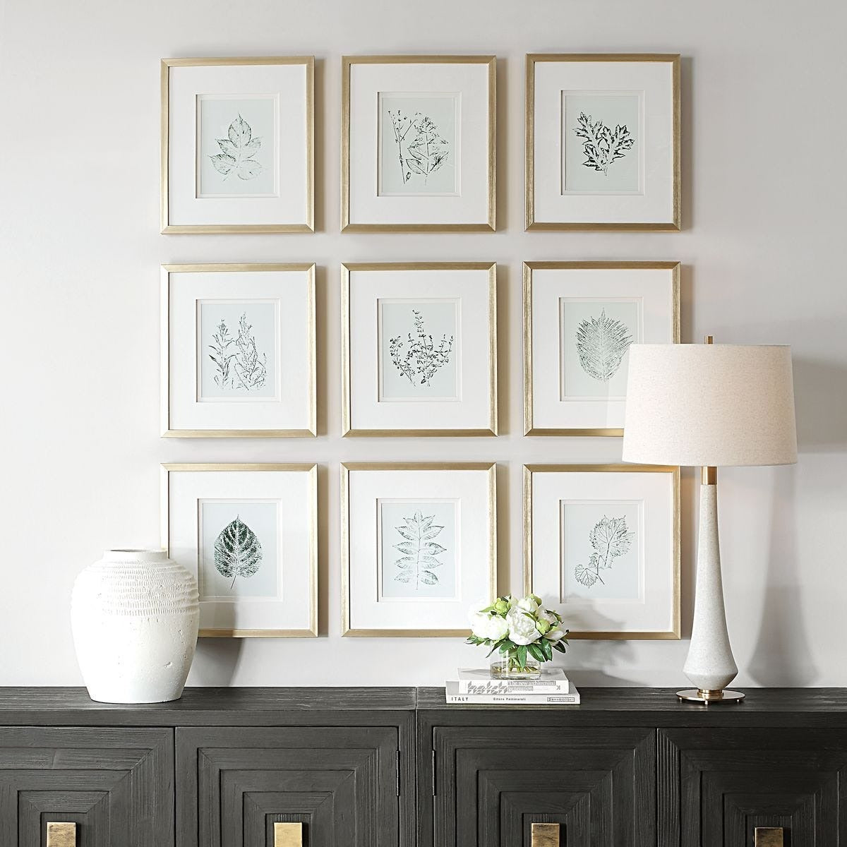 Nature's Script Framed Botanical Prints – Set of 9