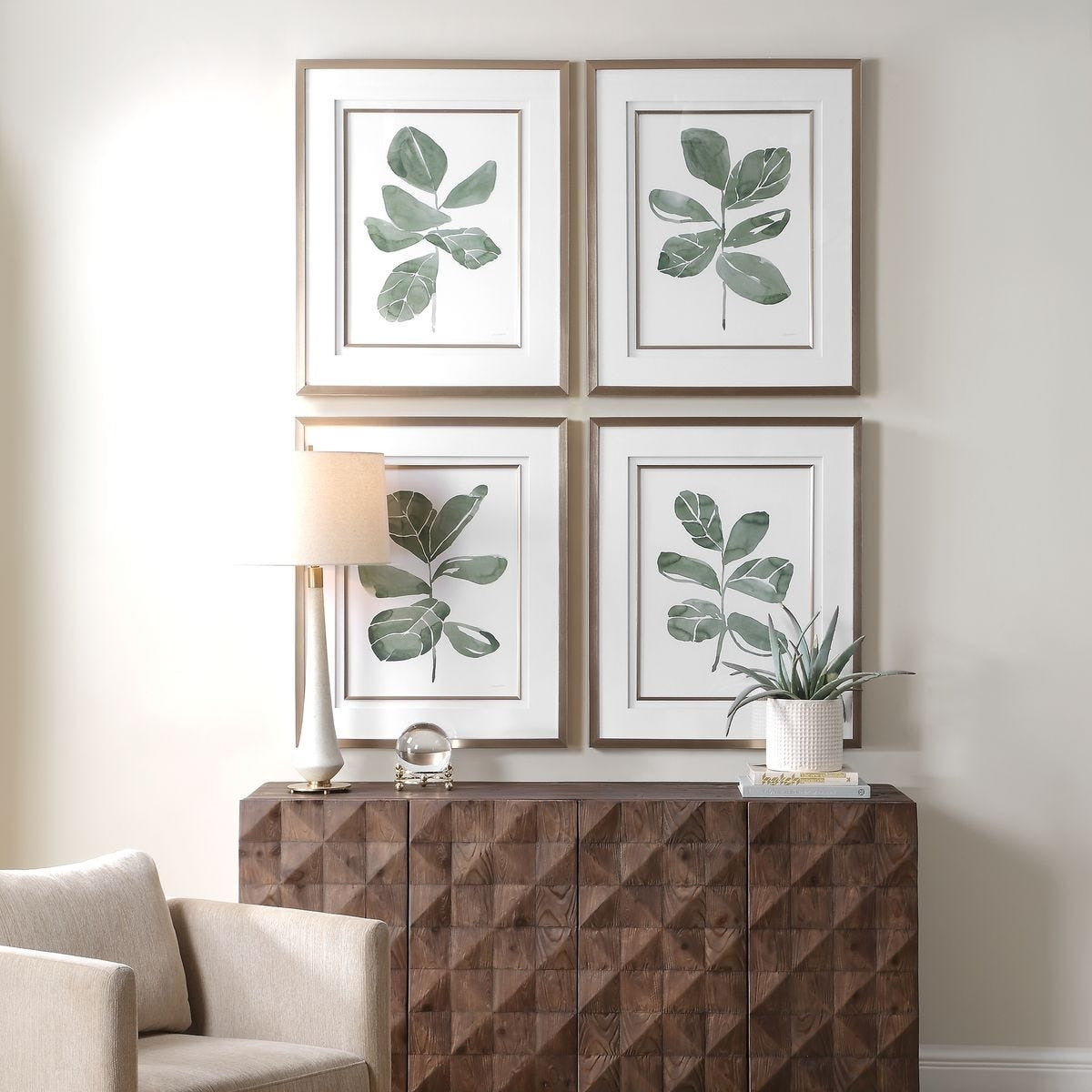 Fiddle Head Leaf Botanical Prints, Set of 4