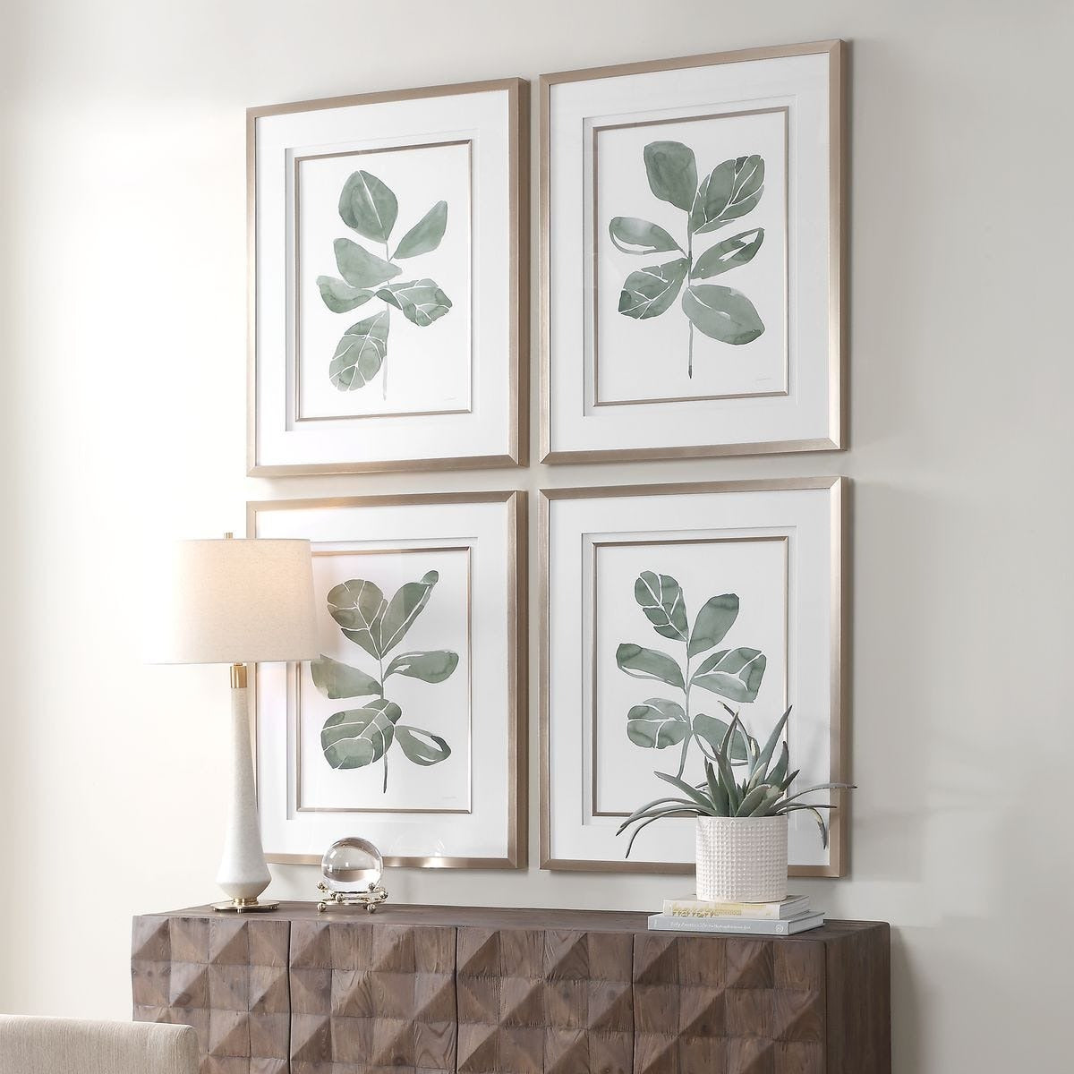 Fiddle Head Leaf Botanical Prints, Set of 4