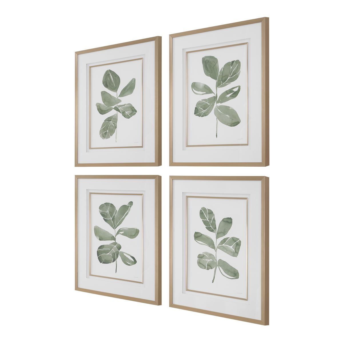 Fiddle Head Leaf Botanical Prints, Set of 4