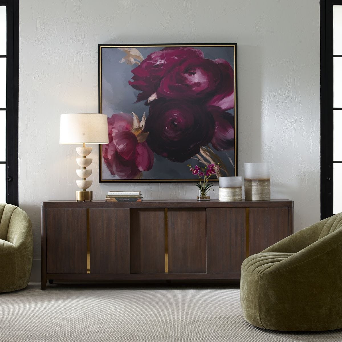 Plum Ranculus Framed Floral Art