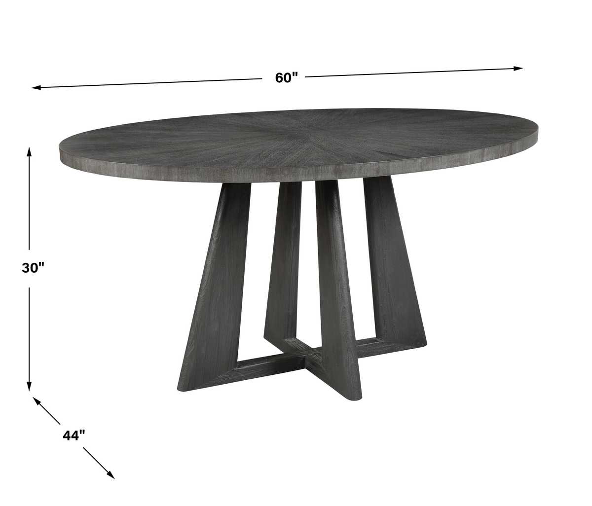 Pulsar Oval Dining Table – Grey Walnut, 152cm