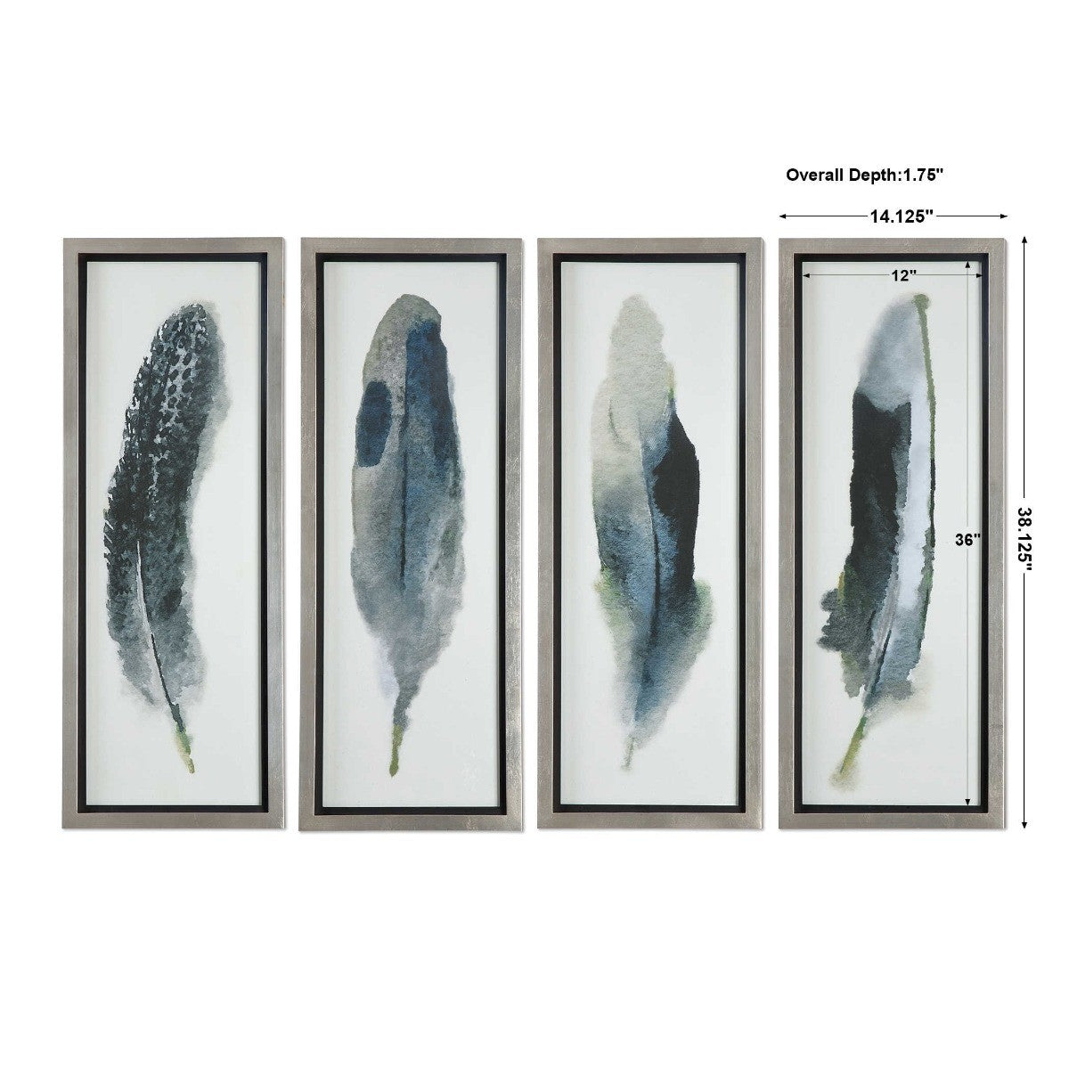 Feathered Beauty Framed Prints, Set of 4