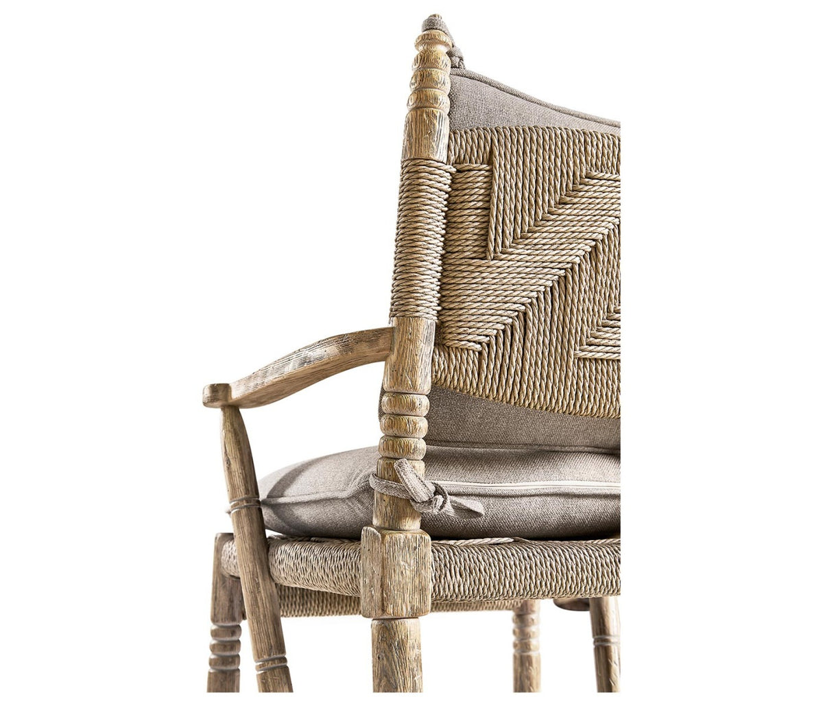 Sagehill Rush Seat Arm Dining Chair