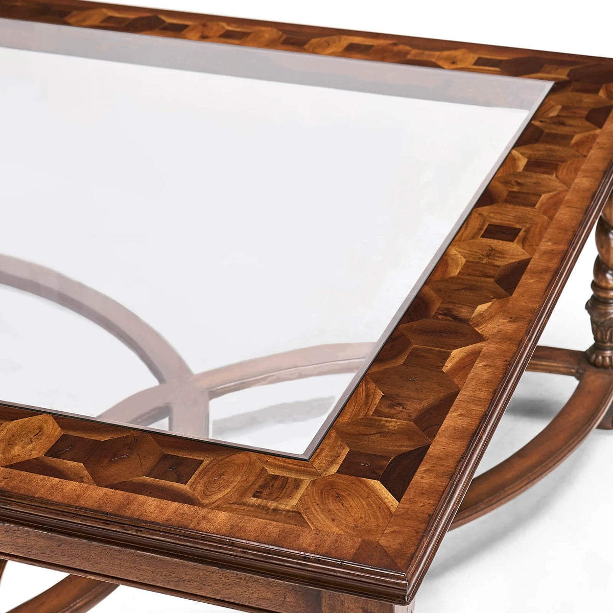Square Oyster Coffee Table – Clear Glass Top