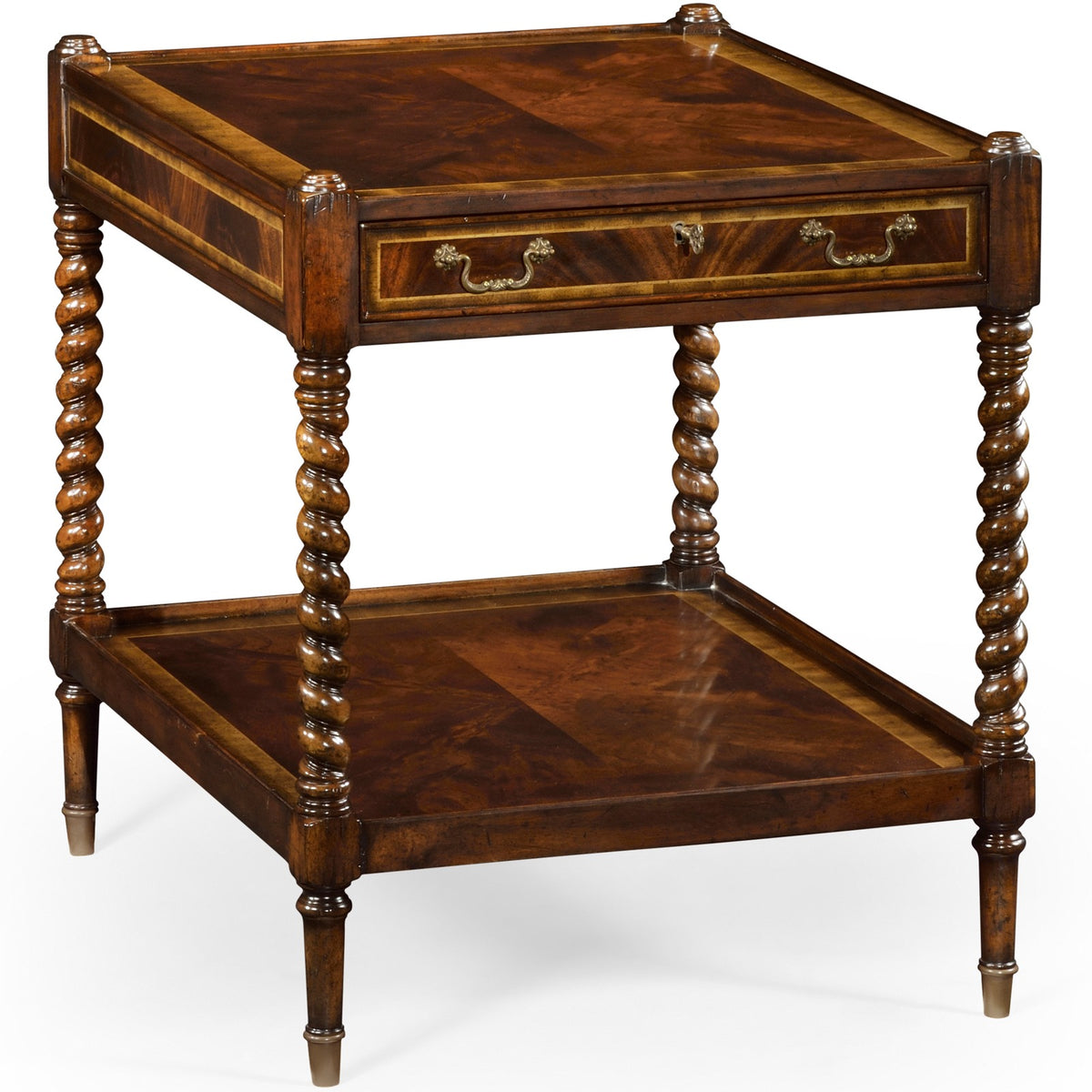 Regency Style Square Side Table – Mahogany