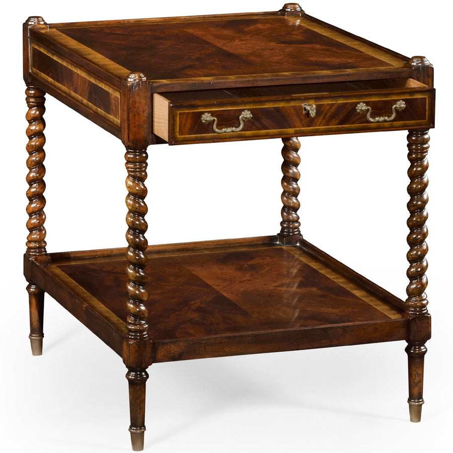 Regency Style Square Side Table – Mahogany