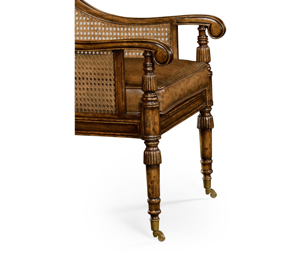 Bergere Occasional Chair with Cane Back – Leather