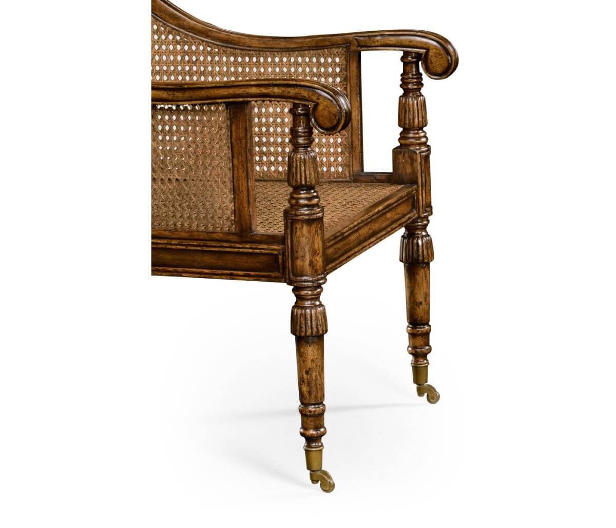 Bergere Occasional Chair with Cane Back – Leather