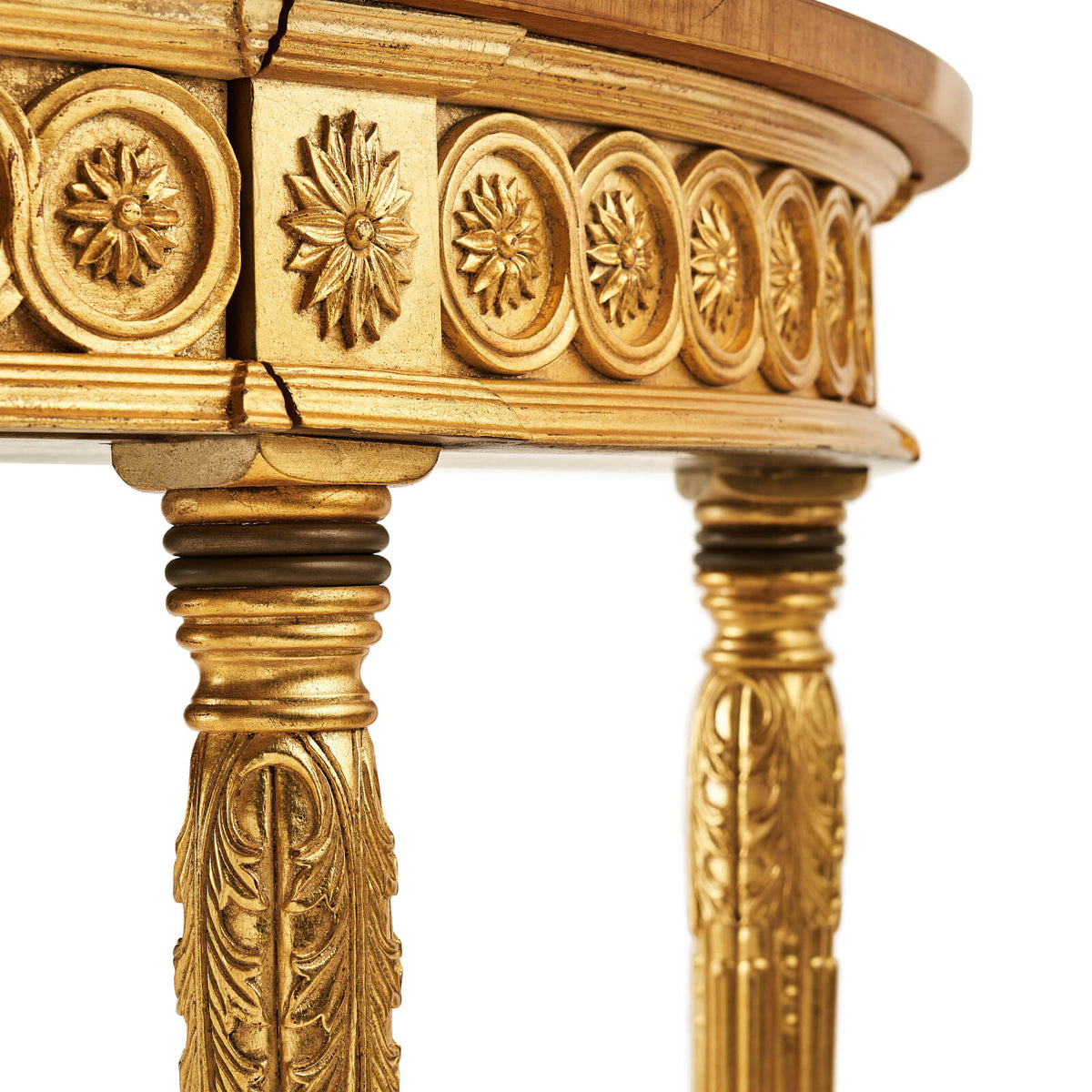 Gilded Demilune Console Table