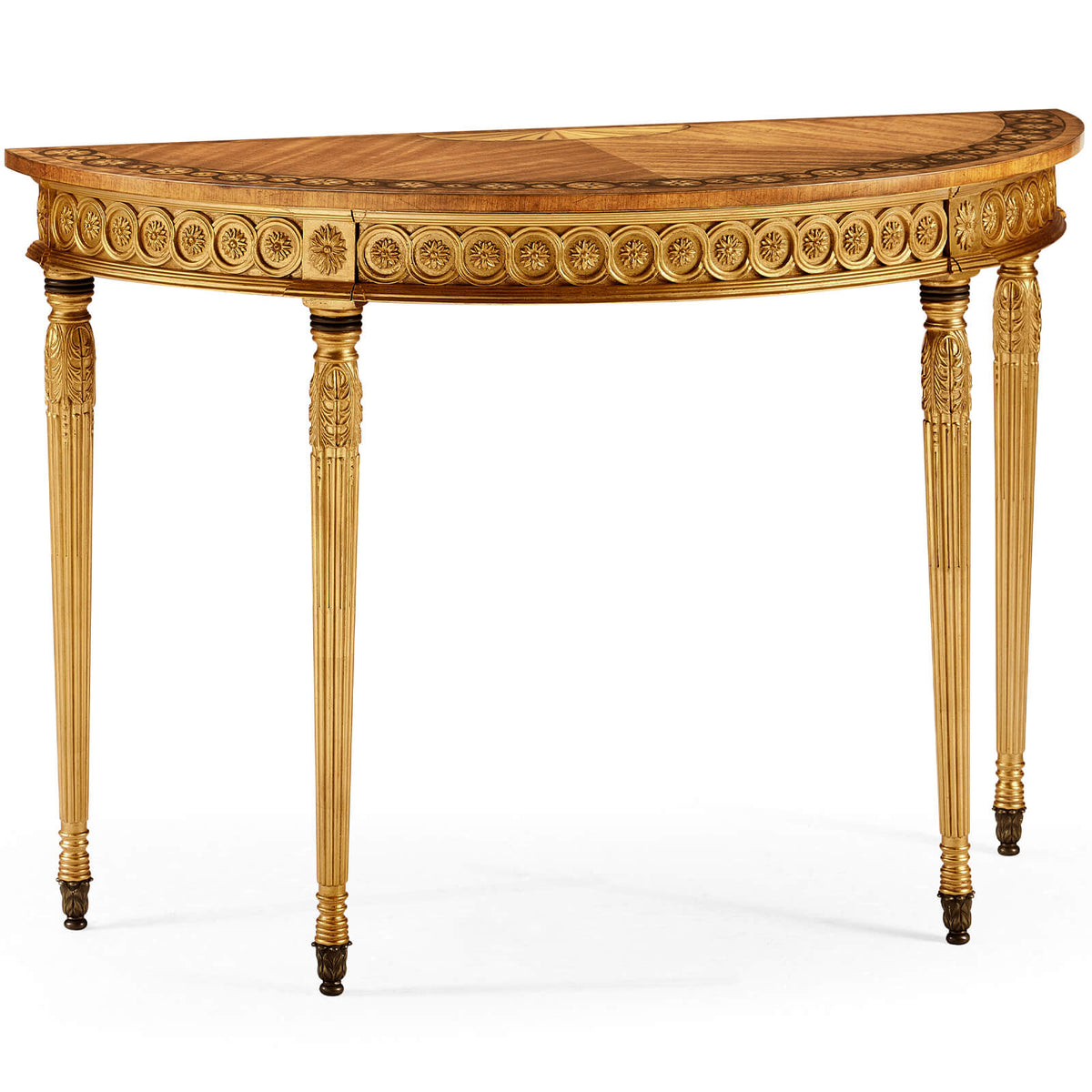 Gilded Demilune Console Table
