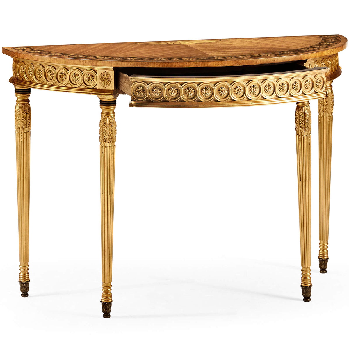 Gilded Demilune Console Table
