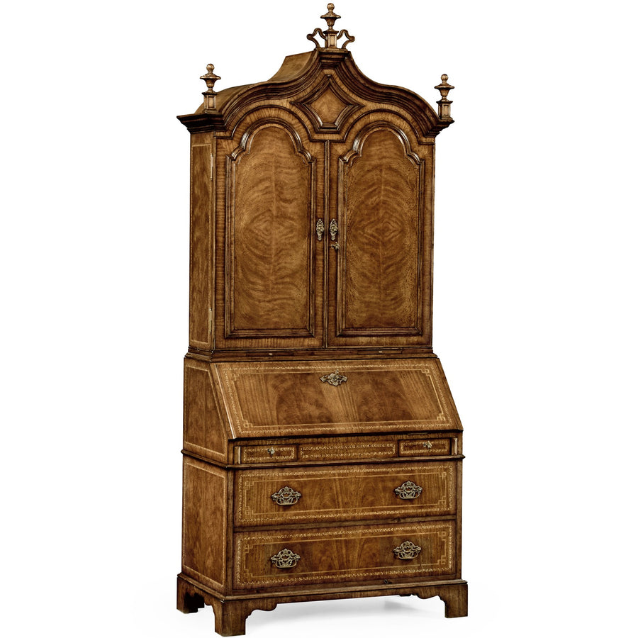 Queen Anne Walnut Bureau with Chinoiserie Interior
