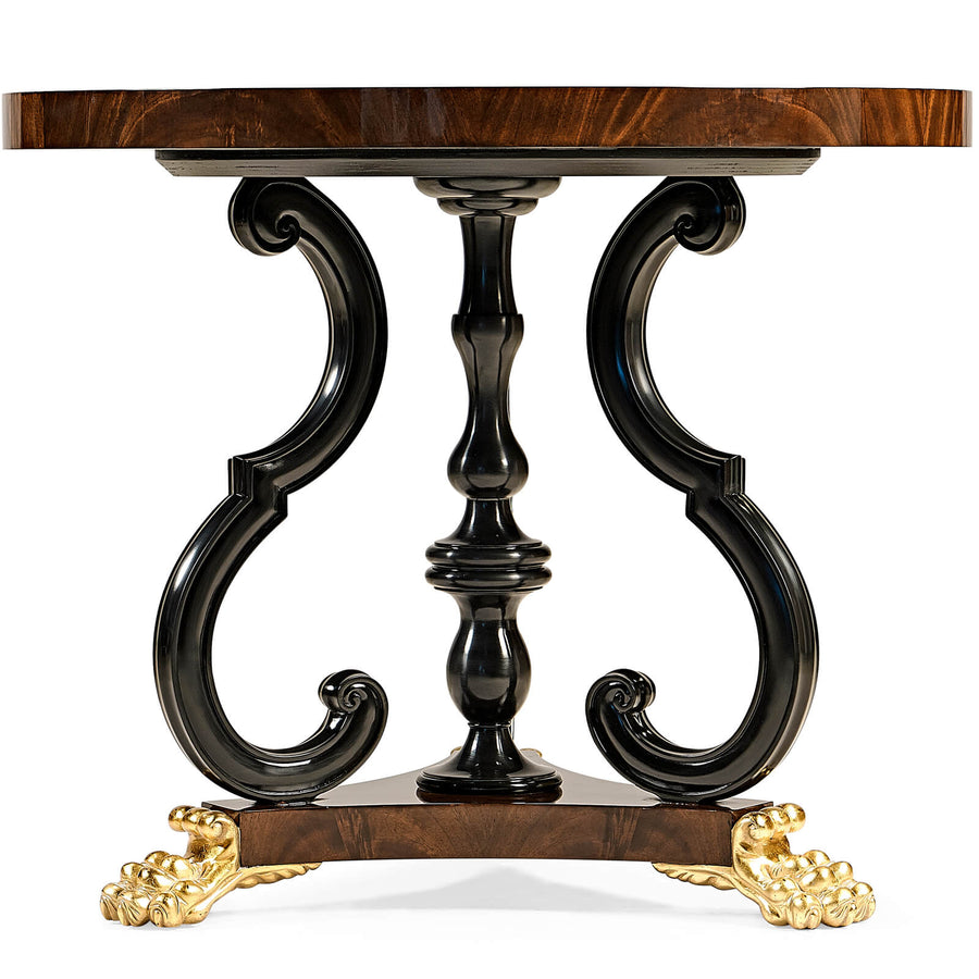 Mahogany Centre Table with Gilded Lions Paw Feet