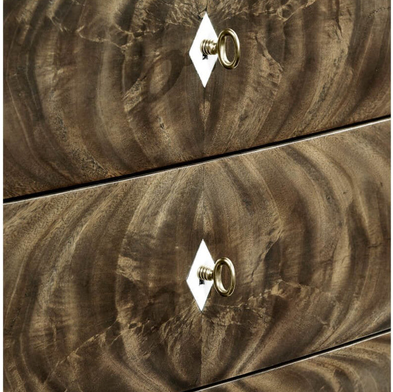 Small Bleached Mahogany Chest of Drawers with Bone Inlay