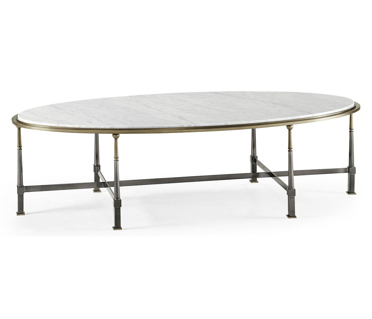 Hamilton Oval Coffee Table – Carrara Marble