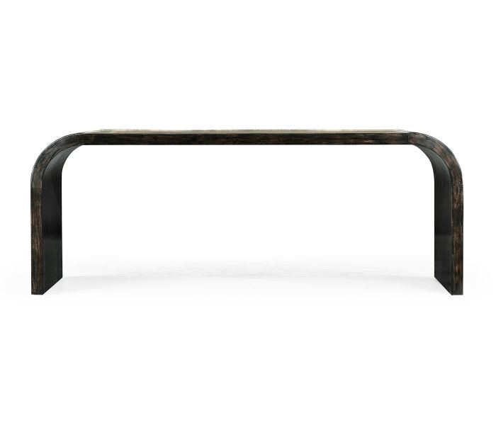 Etched Brass Curved Coffee Table