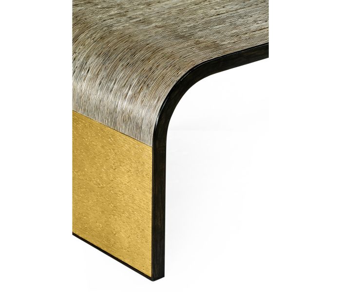 Etched Brass Curved Coffee Table