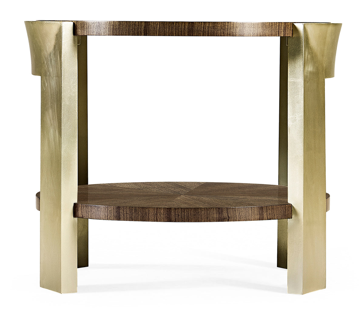 Round End Table in Dark Grey Walnut