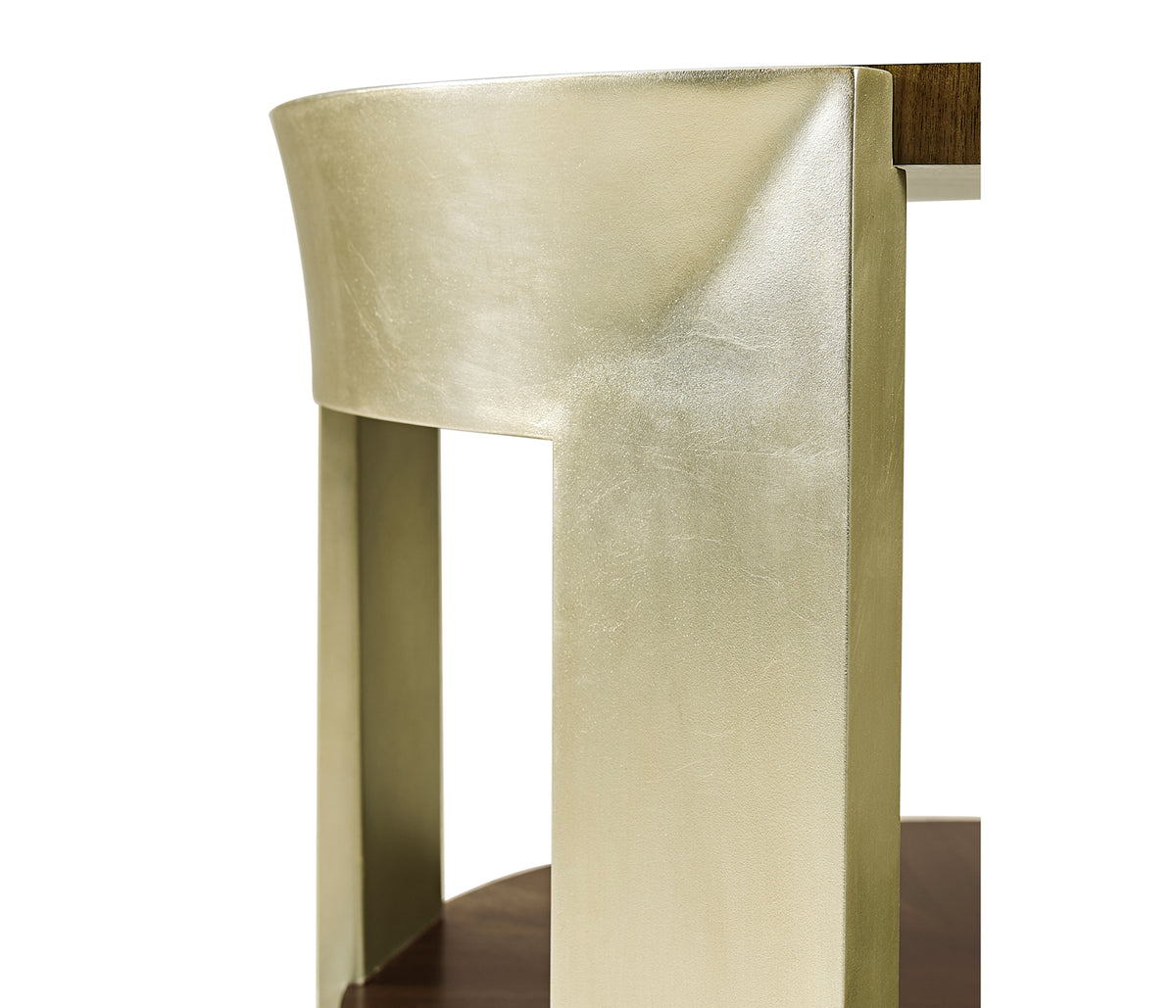 Round End Table in Dark Grey Walnut