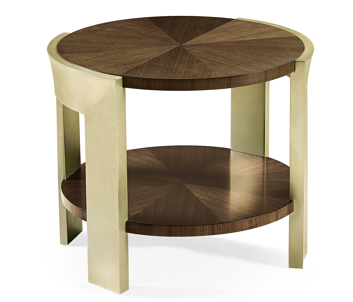 Round End Table in Dark Grey Walnut