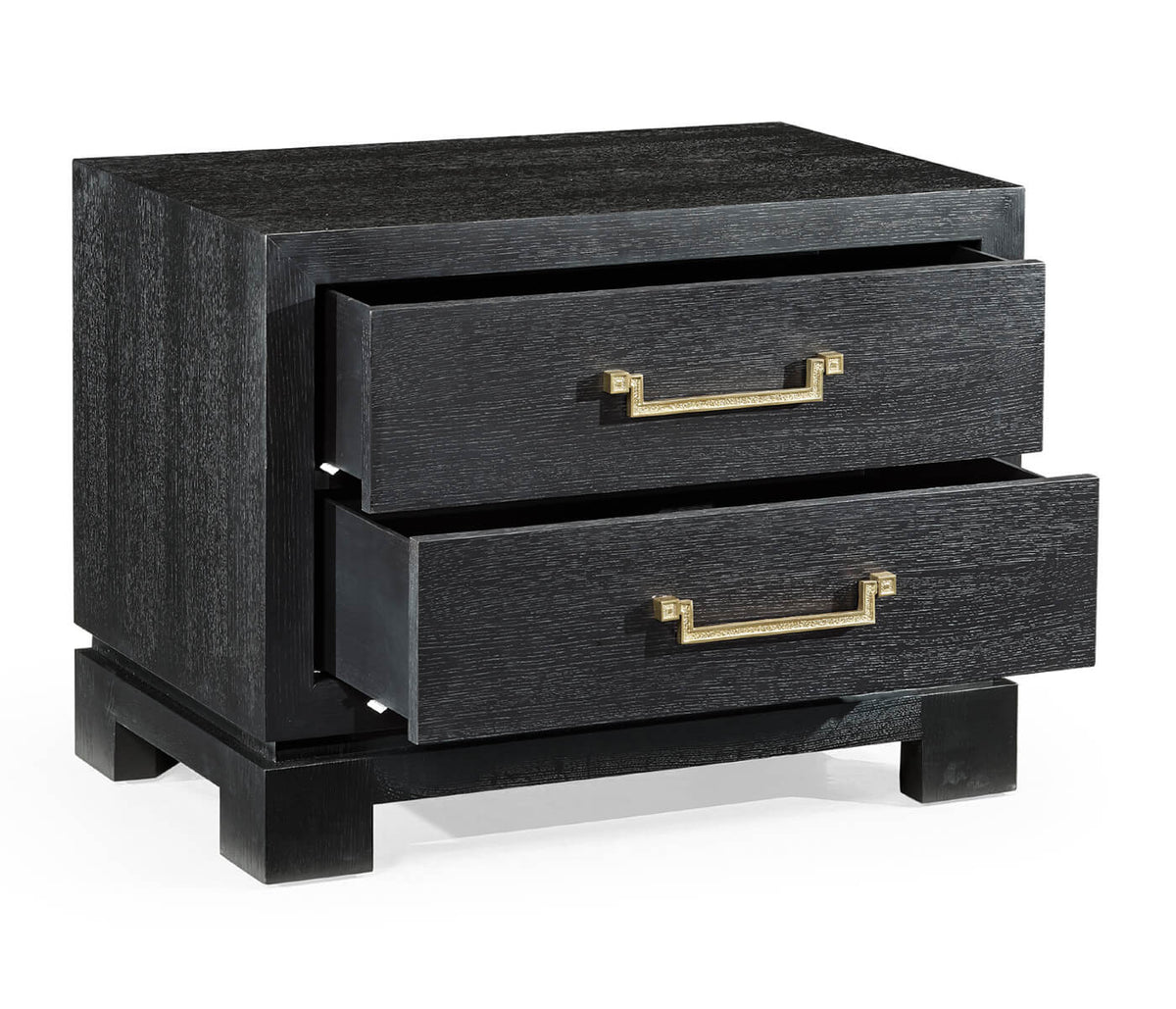 Ebonised Oak Bedside Cabinet