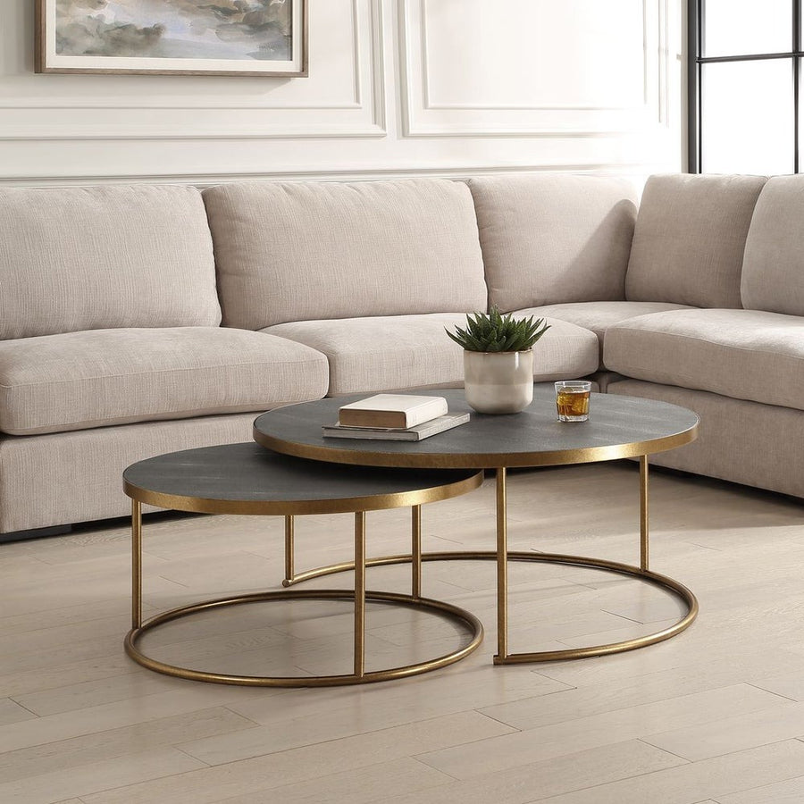 Aragon Nesting Coffee Tables – Grey, Set of 2