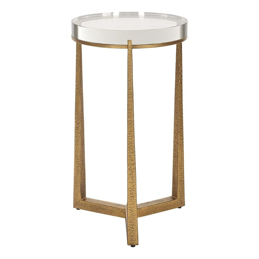 Midas Round Accent Table – Antique Gold