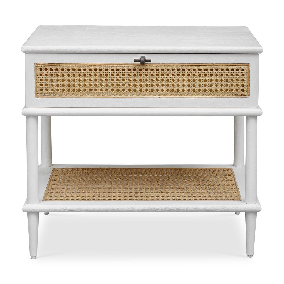 Coast White Rattan Side Table