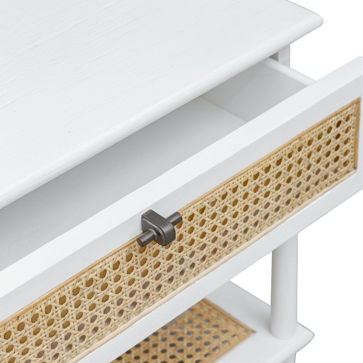 Coast White Rattan Side Table