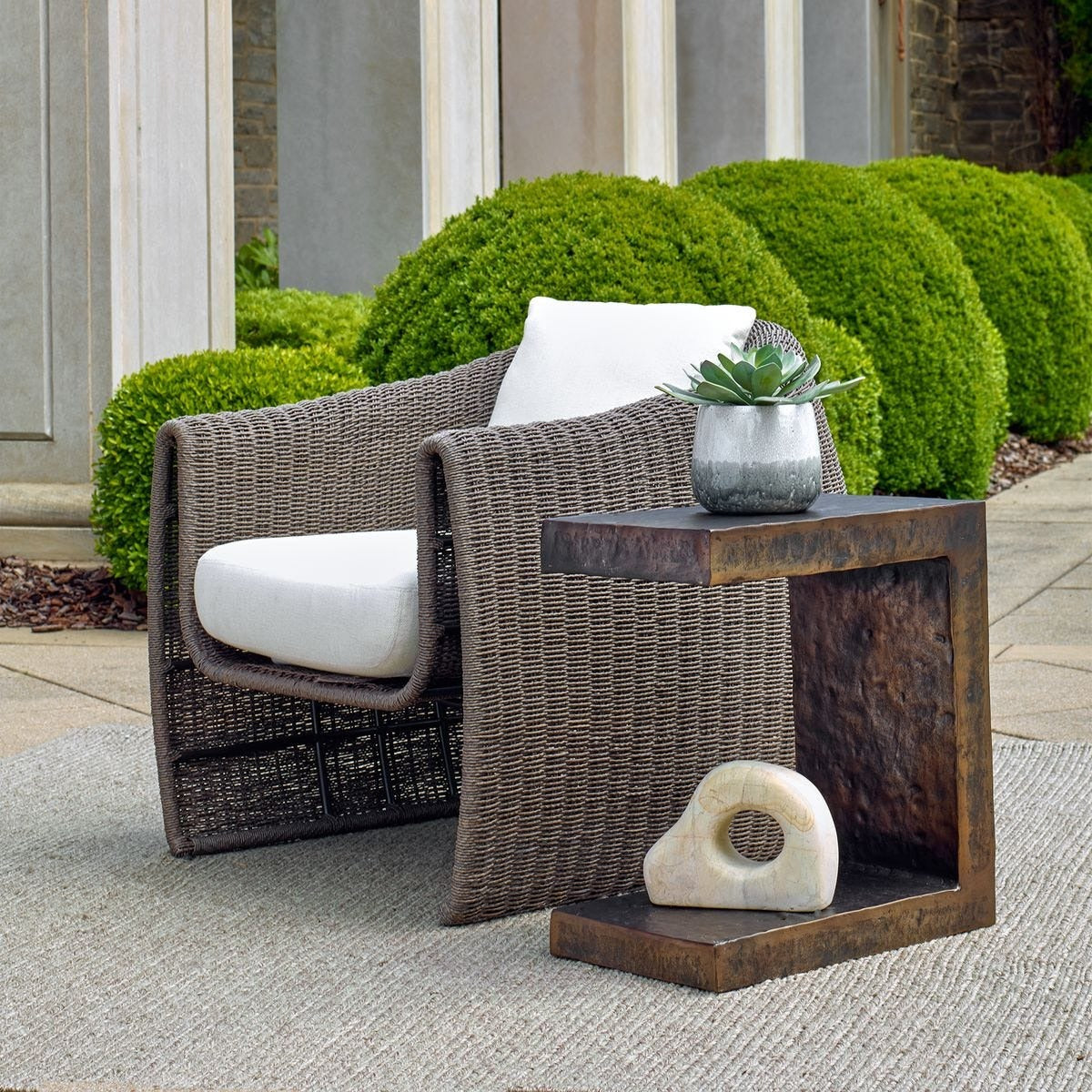 Obra Bronze Outdoor Side Table