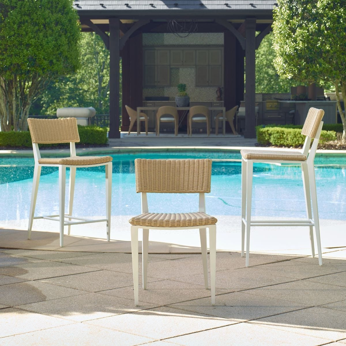 Calbas White Outdoor Bar Stool