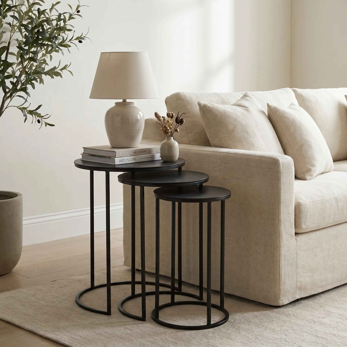 Espresso Round Nesting Tables – Set of 3