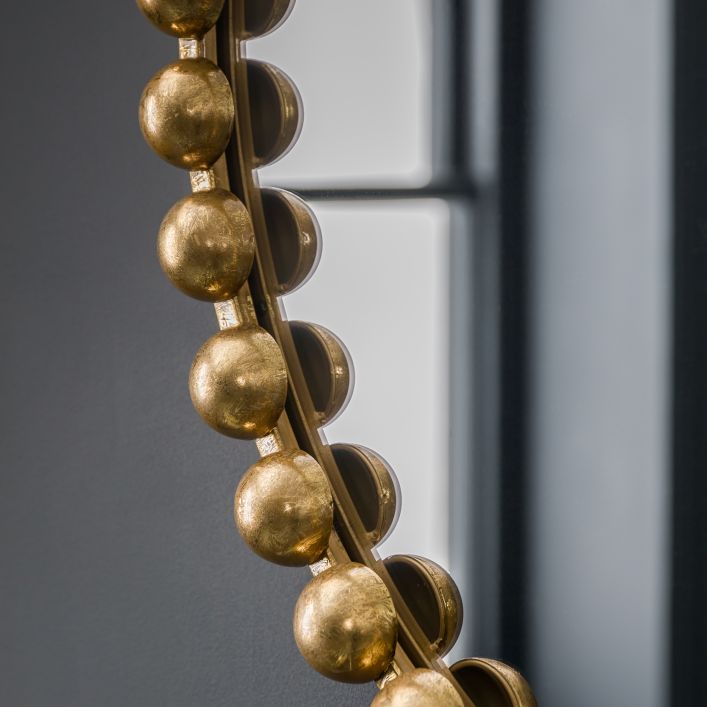 Selena Round Wall Mirror - Gold styled
