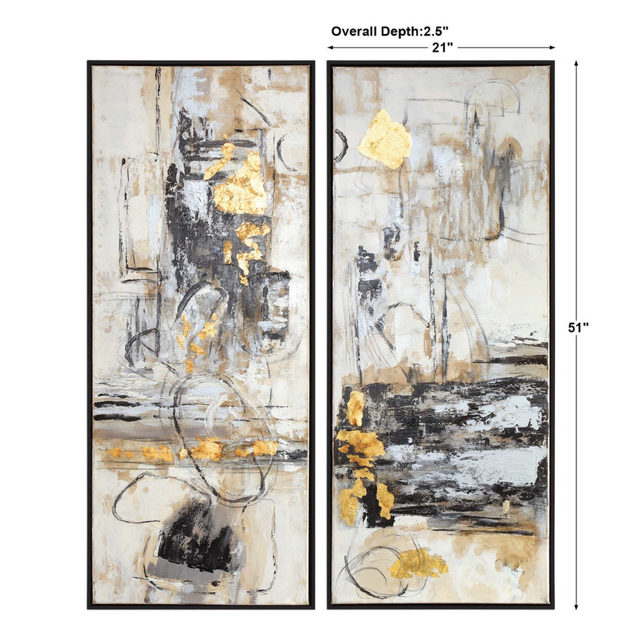 Life Scenes Abstract Art, Set of 2