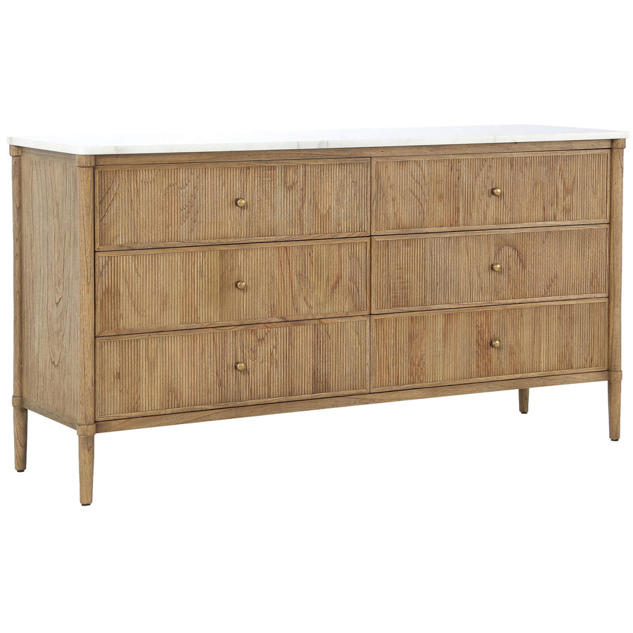 Highgrove 6 Drawer Chest of Drawers with Marble Top