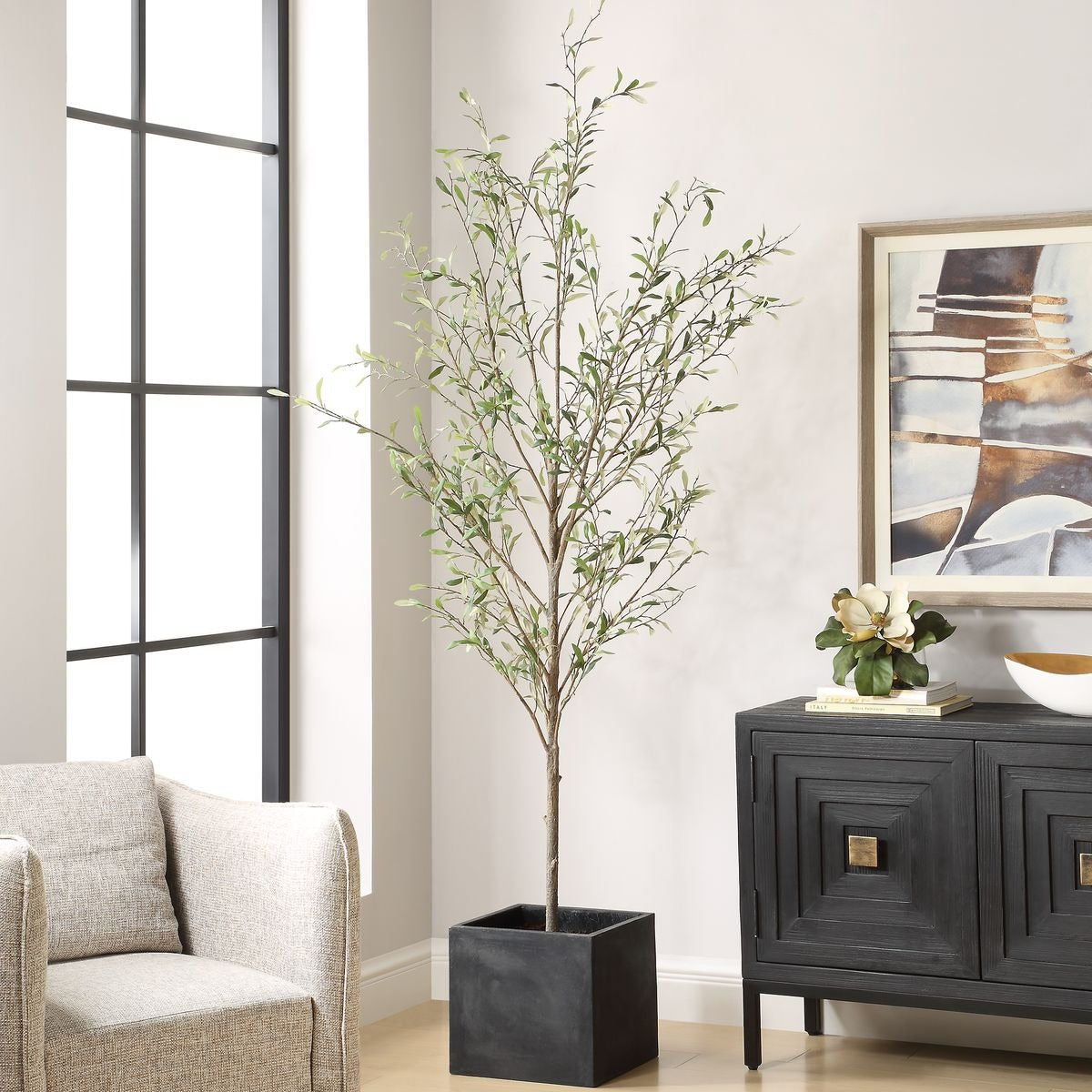 Abundance Faux Potted Olive Tree