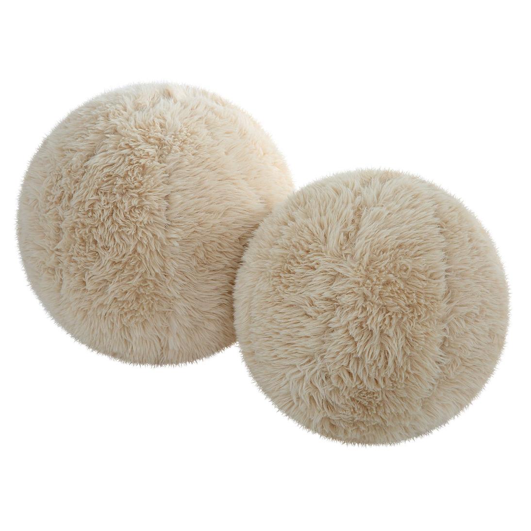 Abide Ball Faux Sheepskin Cushions – Set of 2