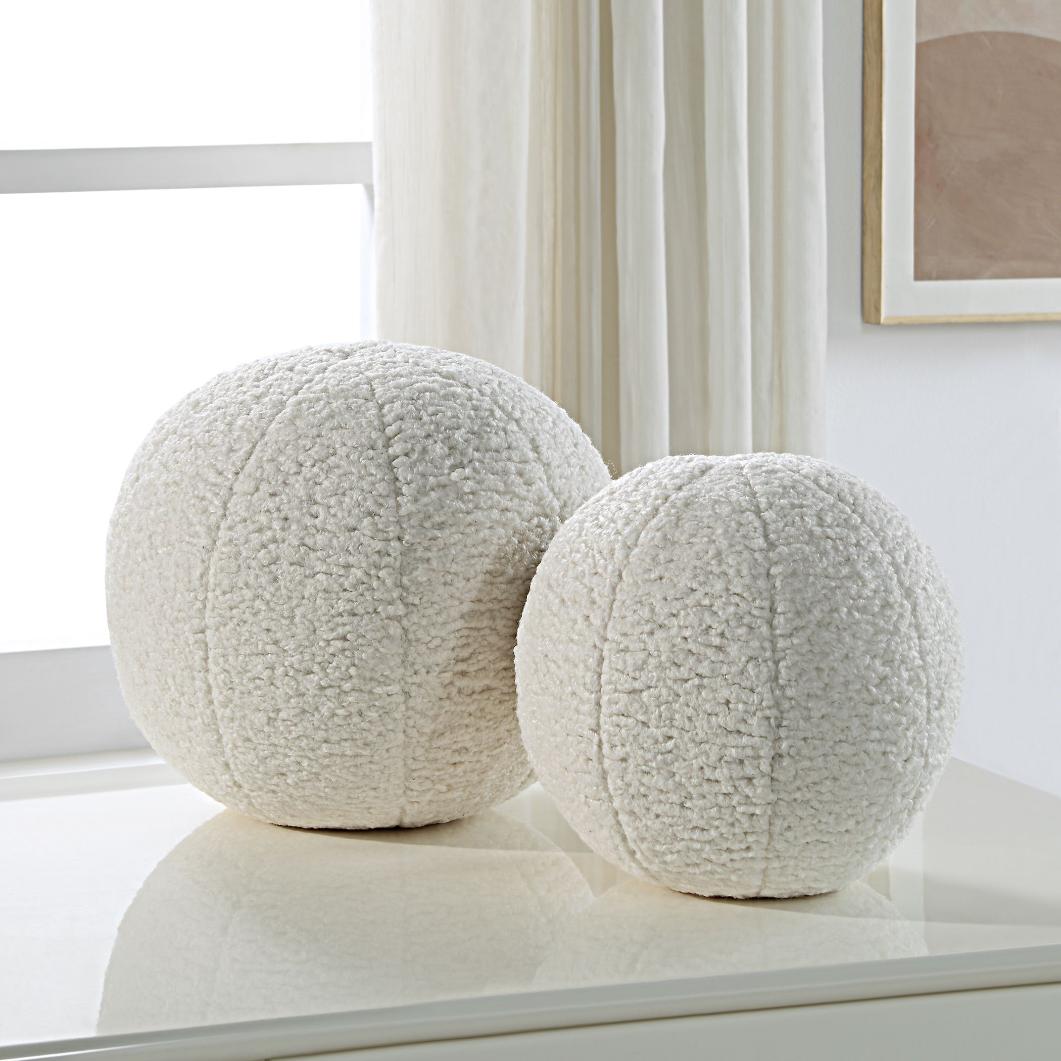 Capra Ball Faux Sheepskin Cushions, Set of 2